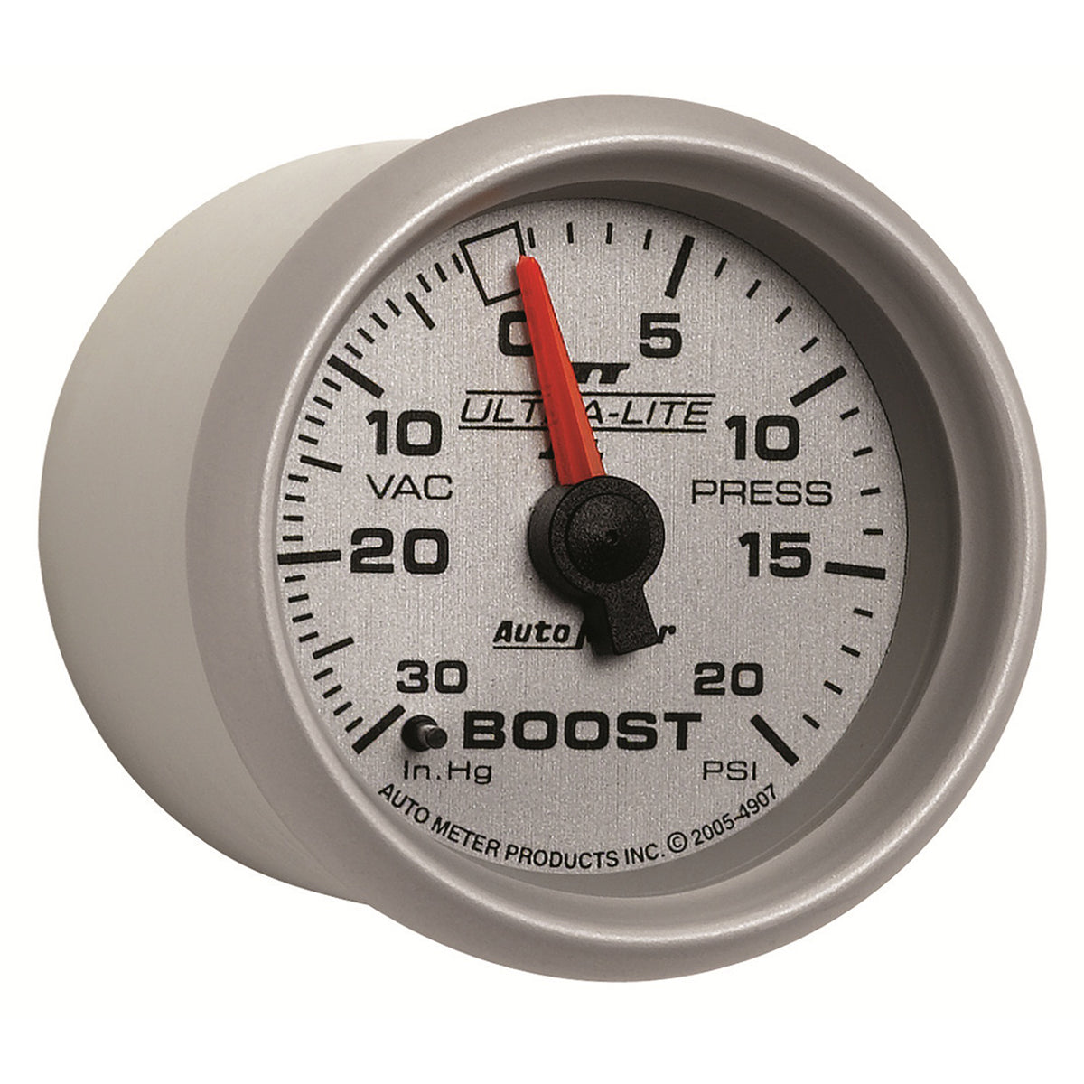 AutoMeter 4907 - GAUGE, VAC/BOOST, 2 1/16", 30INHG-20PSI, MECHANICAL, ULTRA-LITE II 5