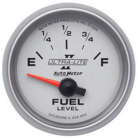 AutoMeter 4916 - GAUGE, FUEL LEVEL, 2 1/16", 240OE TO 33OF, ELEC, ULTRA-LITE II 3