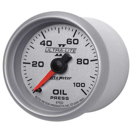 AutoMeter 4921 - GAUGE, OIL PRESSURE, 2 1/16", 100PSI, MECHANICAL, ULTRA-LITE II 4
