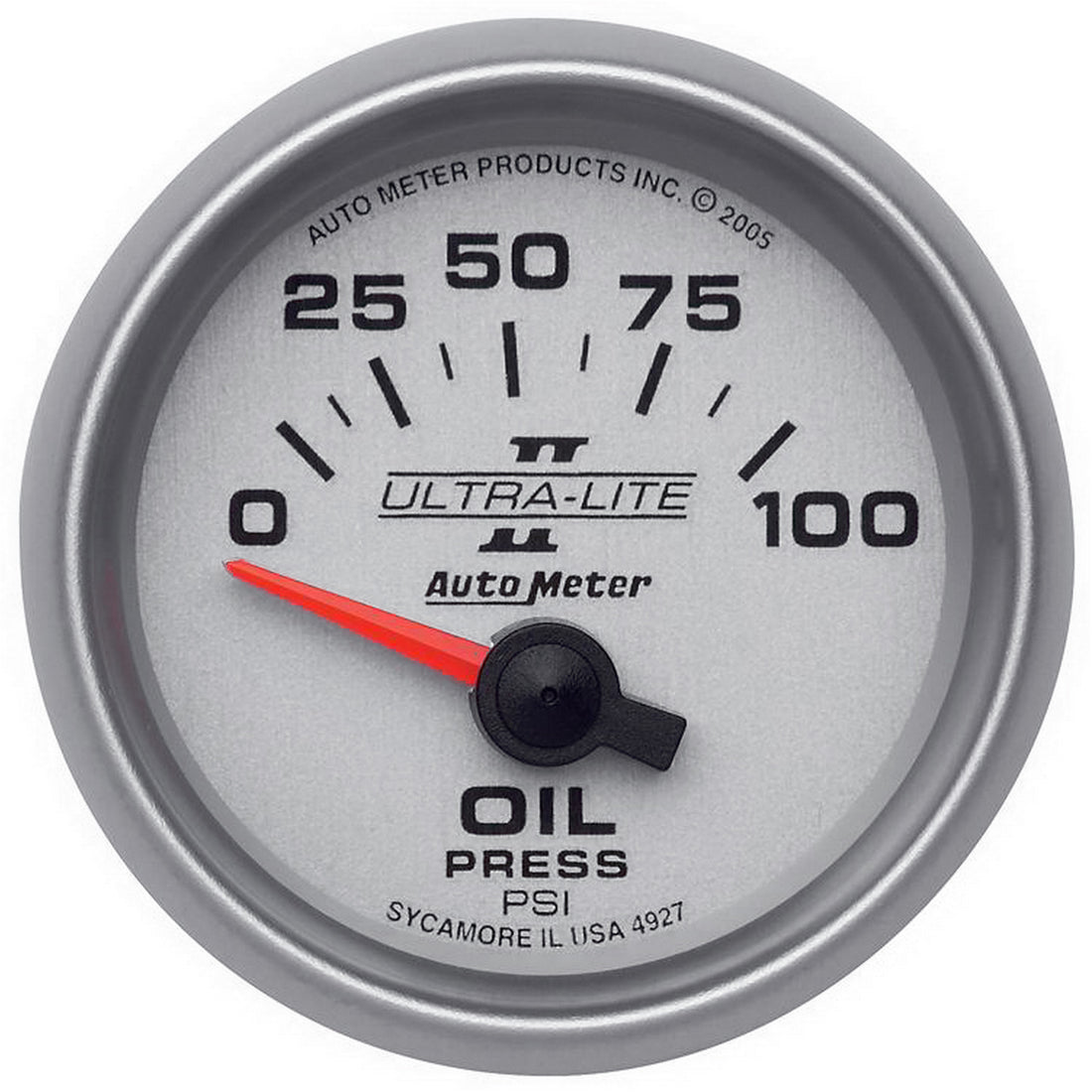 AutoMeter 4927 - GAUGE, OIL PRESSURE, 2 1/16", 100PSI, ELECTRIC, ULTRA-LITE II 5