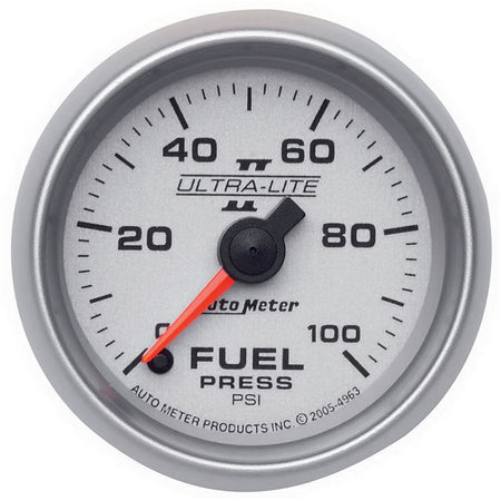 AutoMeter 4963 - GAUGE, FUEL PRESSURE, 2 1/16", 100PSI, DIGITAL STEPPER MOTOR, ULTRA-LITE II 3