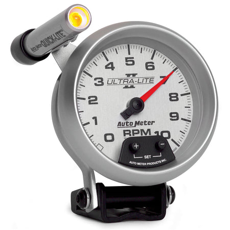 AutoMeter 4990 - GAUGE, TACHOMETER, 3 3/4", 10K RPM, PEDESTAL W/ EXT. QUICK-LITE, ULTRA-LITE II 5