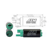 AEM Electronics 50-1200 - 340LPH E85-Compatible High Flow In-Tank Fuel Pump Offset Inlet/340LPH at40psi/Not application specific AEM Electronics 2