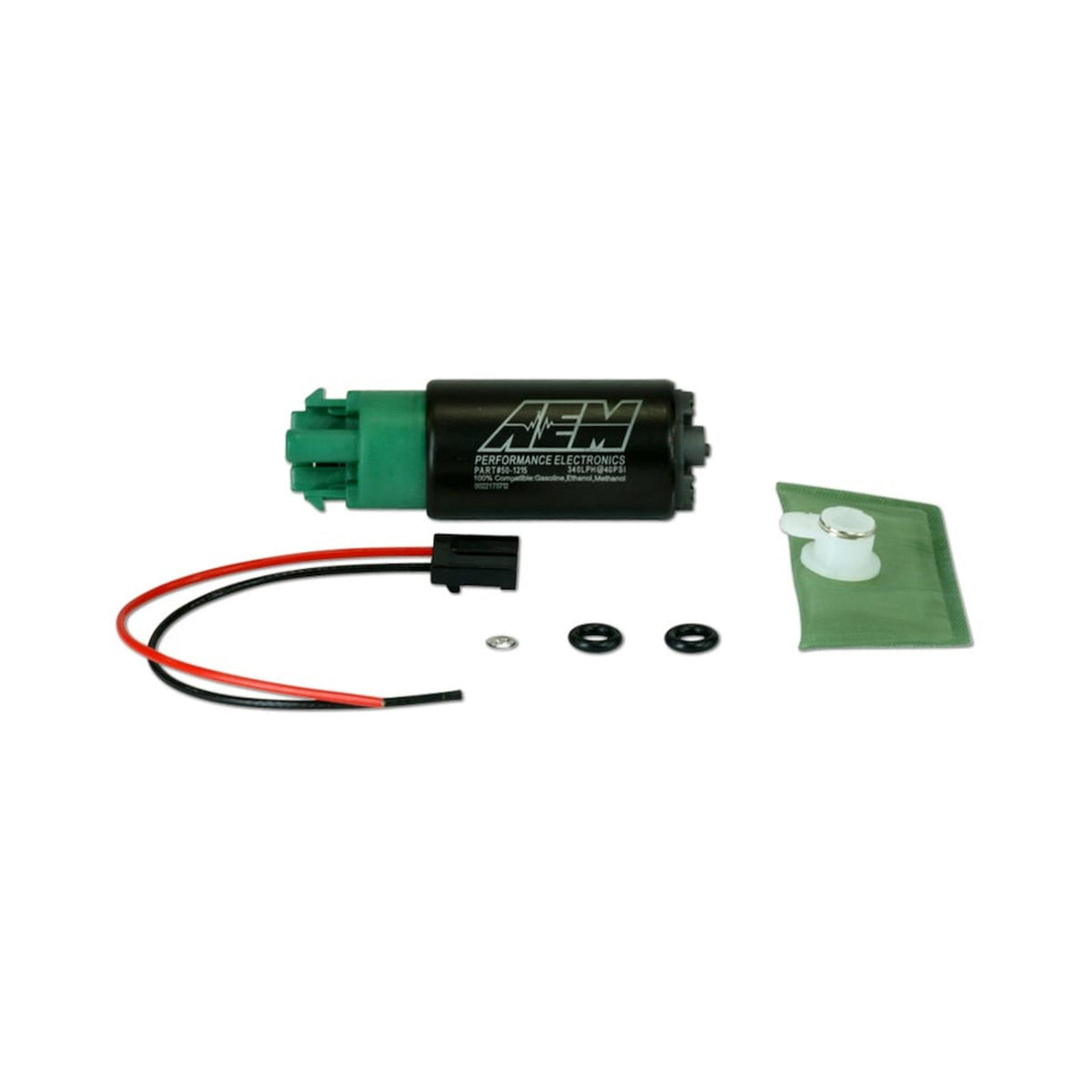 AEM Electronics 50-1215 - 340LPH E85-Compatible High Flow In-Tank Fuel Pump 65mm Body w/Hooks Offset Inlet/340LPH at40psi/Not application specific AEM Electronics 1
