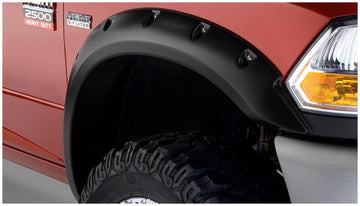 Bushwacker Body Bushwacker 50047-02 - Black Pocket/Rivet Style Smooth Finish Front Fender Flares For 2010-2018 Dodge Ram 2500, 3500 (Excludes R/T) Bushwacker
