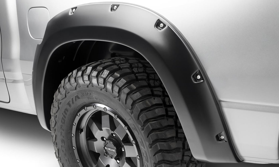 Bushwacker 50054-02 - Black Pocket/Rivet Style Smooth Finish Rear Fender Flares For 2019-2022 Ram 1500 Will Not Fit Rebel And Trx Models Bushwacker 1