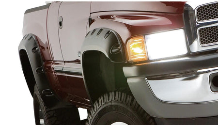 Bushwacker Body Bushwacker 50907-02 - Black Pocket/Rivet Style Smooth Finish 4-Piece Fender Flare Set For 2002-2008 Dodge Ram 1500 2003-2009 Ram 2500 2003 Ram 3500 Bushwacker