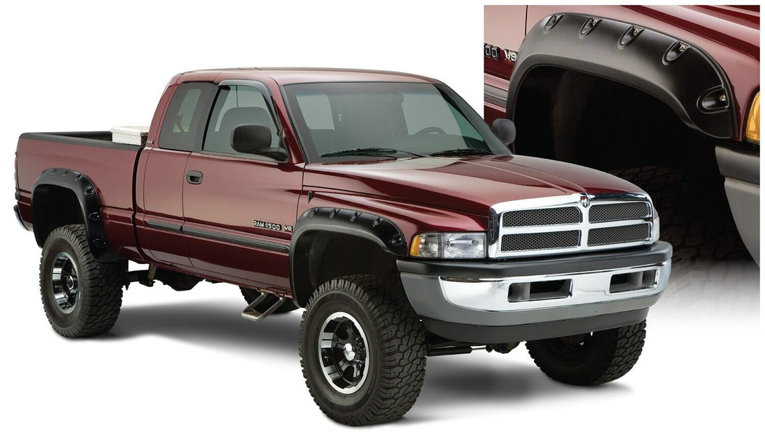 Bushwacker 50908-02 Black Pocket/Rivet Style Smooth Finish 4-Piece Fender Flare Set