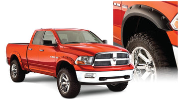 Bushwacker 50915-02 - Black Pocket/Rivet Style Smooth Finish 4-Piece Fender Flare Set For 2009-2018 Dodge Ram 1500 (Excludes R/T/Rebel) 2019-2022 Ram 1500 Classic (Excludes Rebel Models) Bushwacker 1