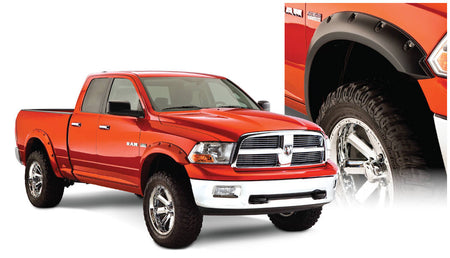 Bushwacker 50915-02 - Black Pocket/Rivet Style Smooth Finish 4-Piece Fender Flare Set For 2009-2018 Dodge Ram 1500 (Excludes R/T/Rebel) 2019-2022 Ram 1500 Classic (Excludes Rebel Models) Bushwacker 4
