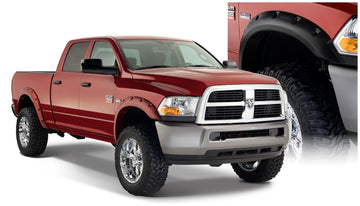 Bushwacker 50919-02 - Black Pocket/Rivet Style Smooth Finish 4-Piece Fender Flare Set For 2010-2018 Dodge Ram 2500, 3500 Bushwacker 1