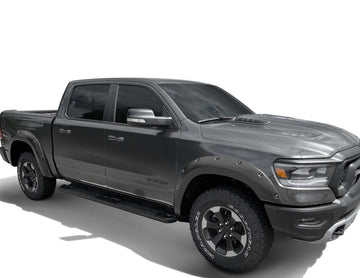 Bushwacker 50936-02 - Black Pocket/Rivet Style Smooth Finish 4-Piece Fender Flare Set For 2019-2022 Ram 1500 Rebel Bushwacker