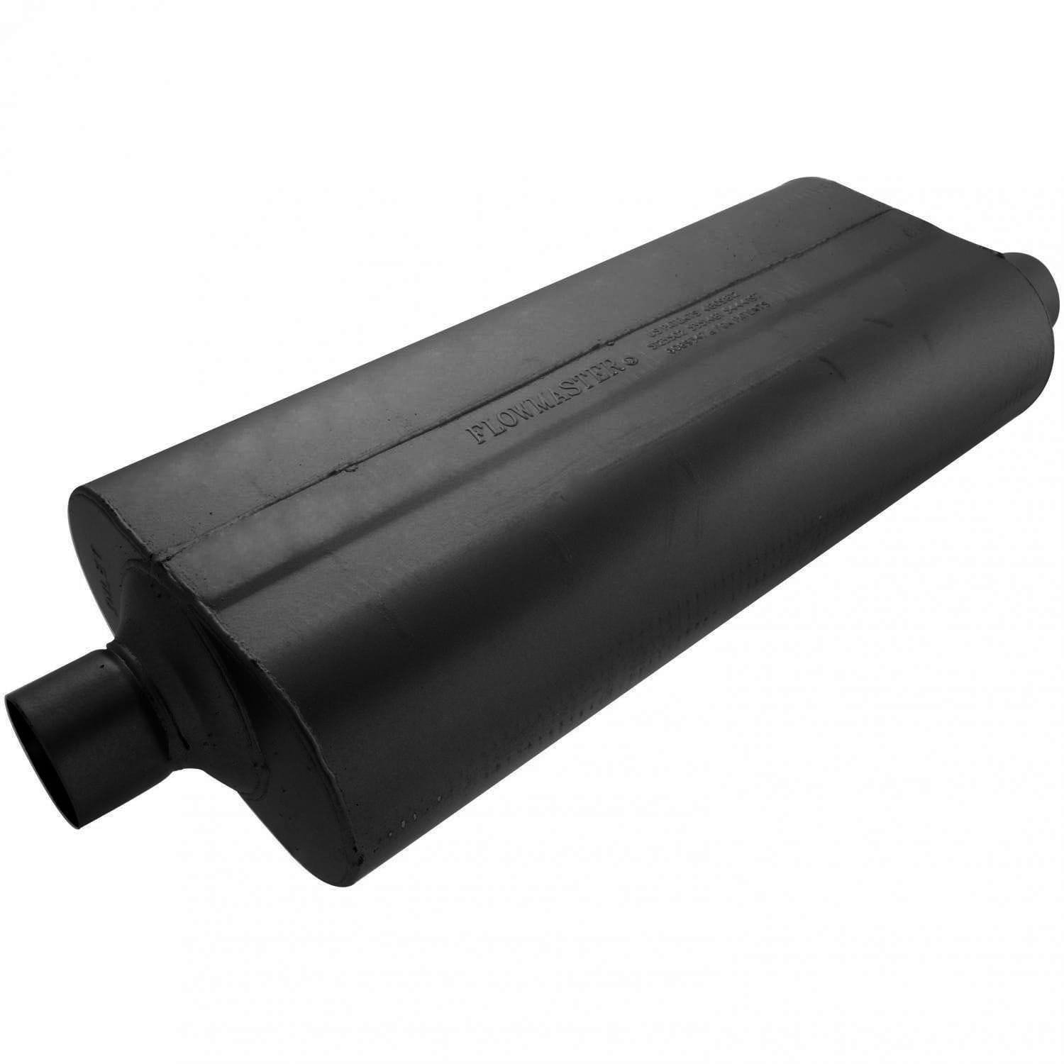 Flowmaster Exhaust Flowmaster 52572 - 70 Series Chambered Muffler 70 Series 2.50 Center In 2.50 Offset Out Mild Sound Flowmaster