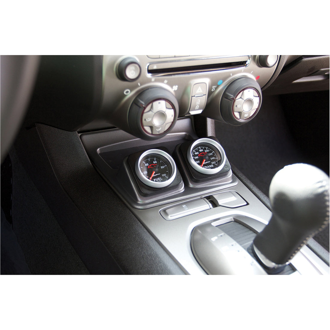AutoMeter 5286 - GAUGE MOUNT, DIRECT FIT SHIFTER CONSOLE, DUAL, 2 1/16", CAMARO 10-15 4