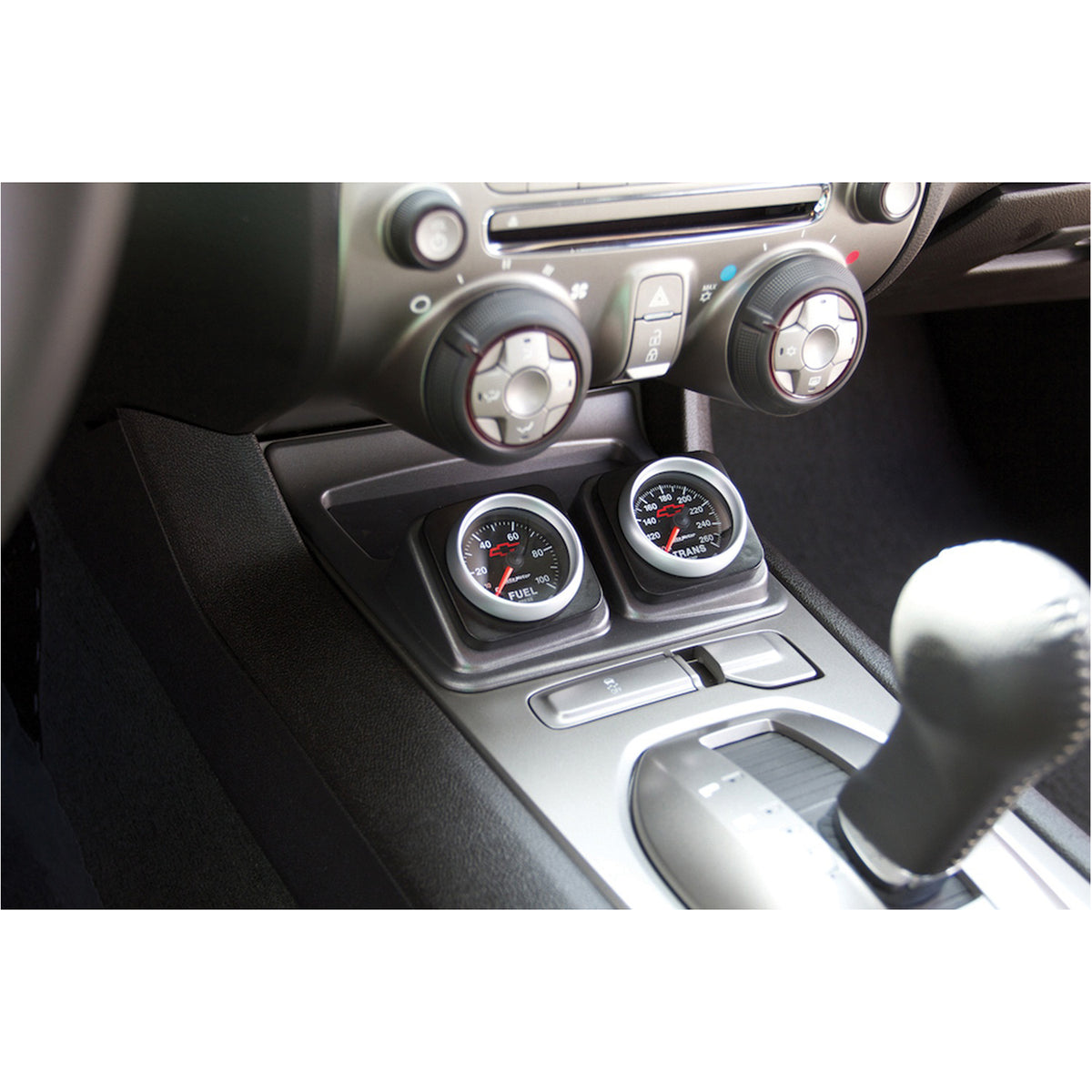 AutoMeter 5286 - GAUGE MOUNT, DIRECT FIT SHIFTER CONSOLE, DUAL, 2 1/16", CAMARO 10-15 4