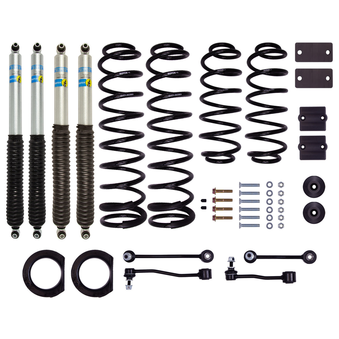 Bilstein 53-291417 - Suspension Lift Kit Jeep Wrangler JL 18+ 4dr 1.5 Inch Lift Kit Without Winch Lift Height 1.5 Inch on Rubicon 2.5 Inch On Others B8 5100 Lift Kit Bilstein 1