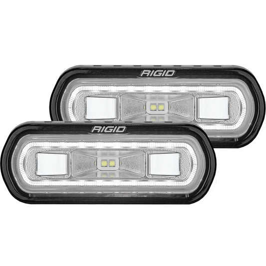 RIGID SR-L Series Off-Road Spreader Pod 3 Wire Surface Mount White Halo Pair