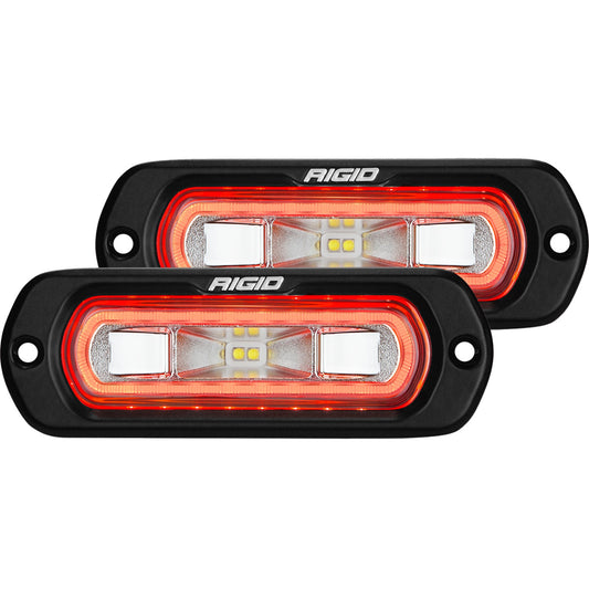 RIGID SR-L Series Off-Road Spreader Pod Flush Mount Red Halo Pair