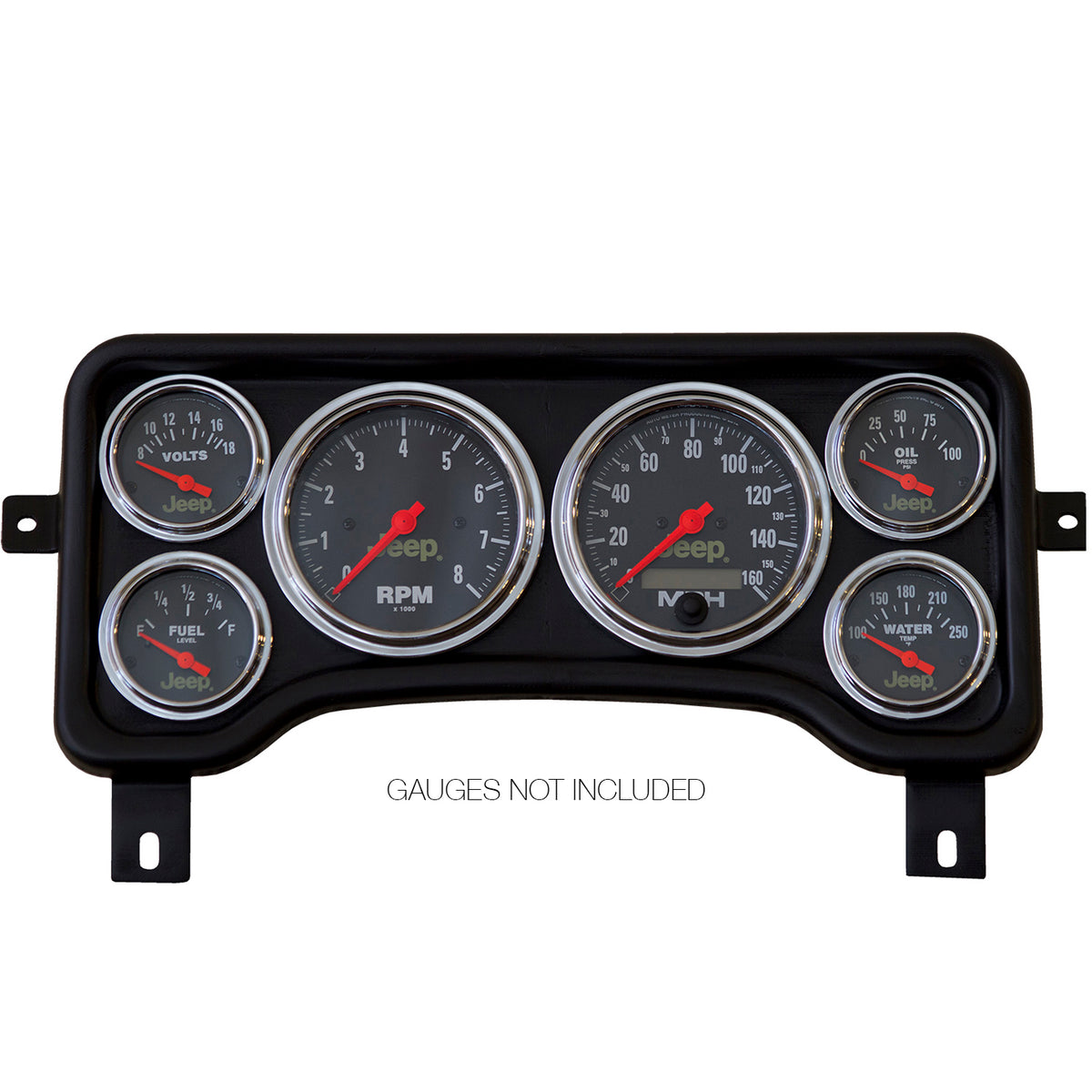 AutoMeter 5381 - GAUGE MOUNT, DIRECT FIT DASH PANEL, 6 GAUGE (3 3/8" X2, 2 1/16" X4), JEEP TJ/XJ 4