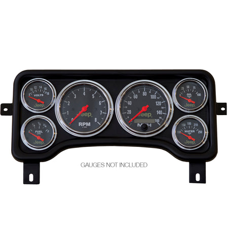AutoMeter 5381 - GAUGE MOUNT, DIRECT FIT DASH PANEL, 6 GAUGE (3 3/8" X2, 2 1/16" X4), JEEP TJ/XJ 4