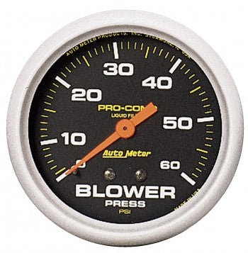 AutoMeter 5402 - GAUGE, BLOWER PRESS, 2 5/8", 60PSI, LIQUID FILLED MECH, PRO-COMP 4