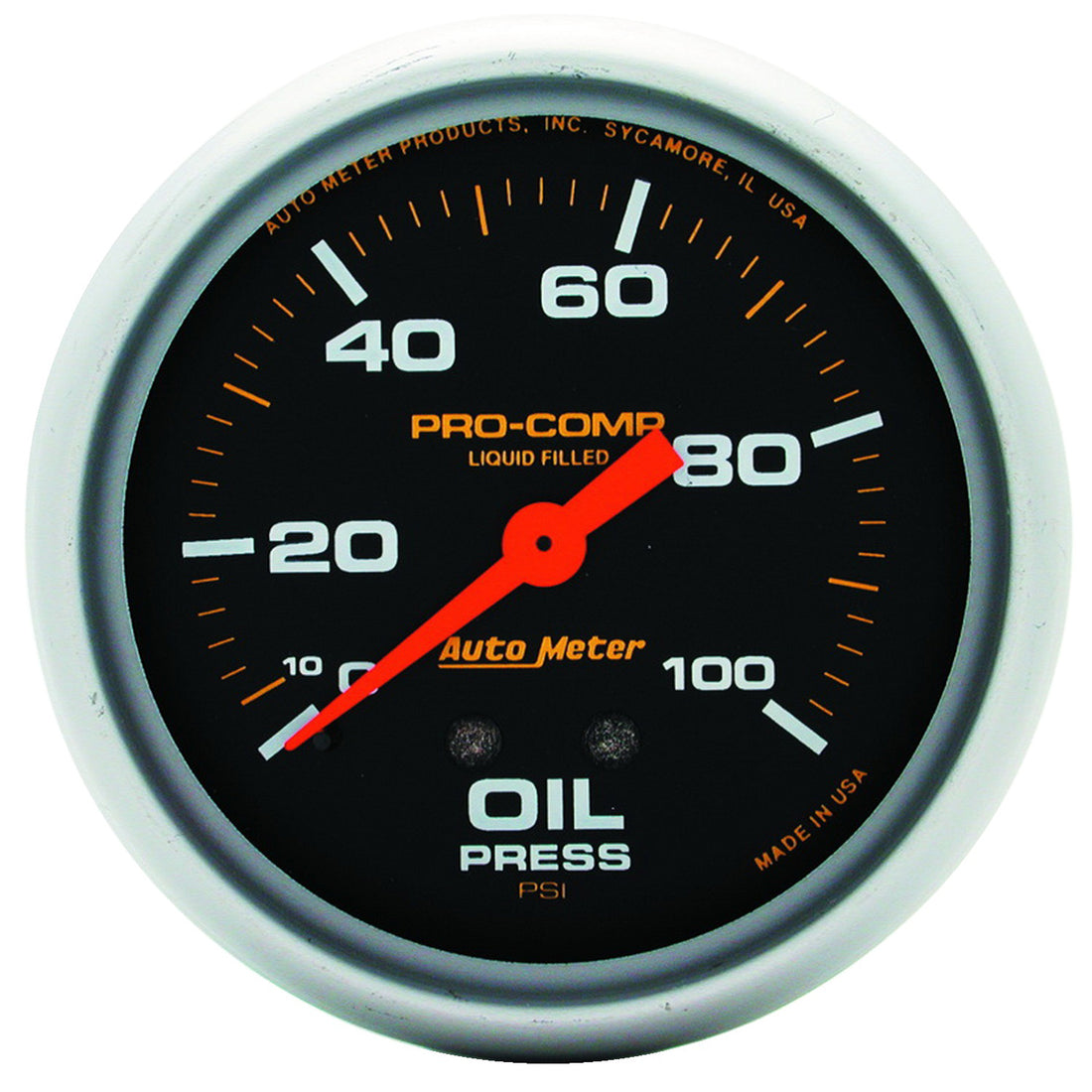 AutoMeter 5421 - GAUGE, OIL PRESS, 2 5/8", 100PSI, LIQUID FILLED MECH, PRO-COMP 5