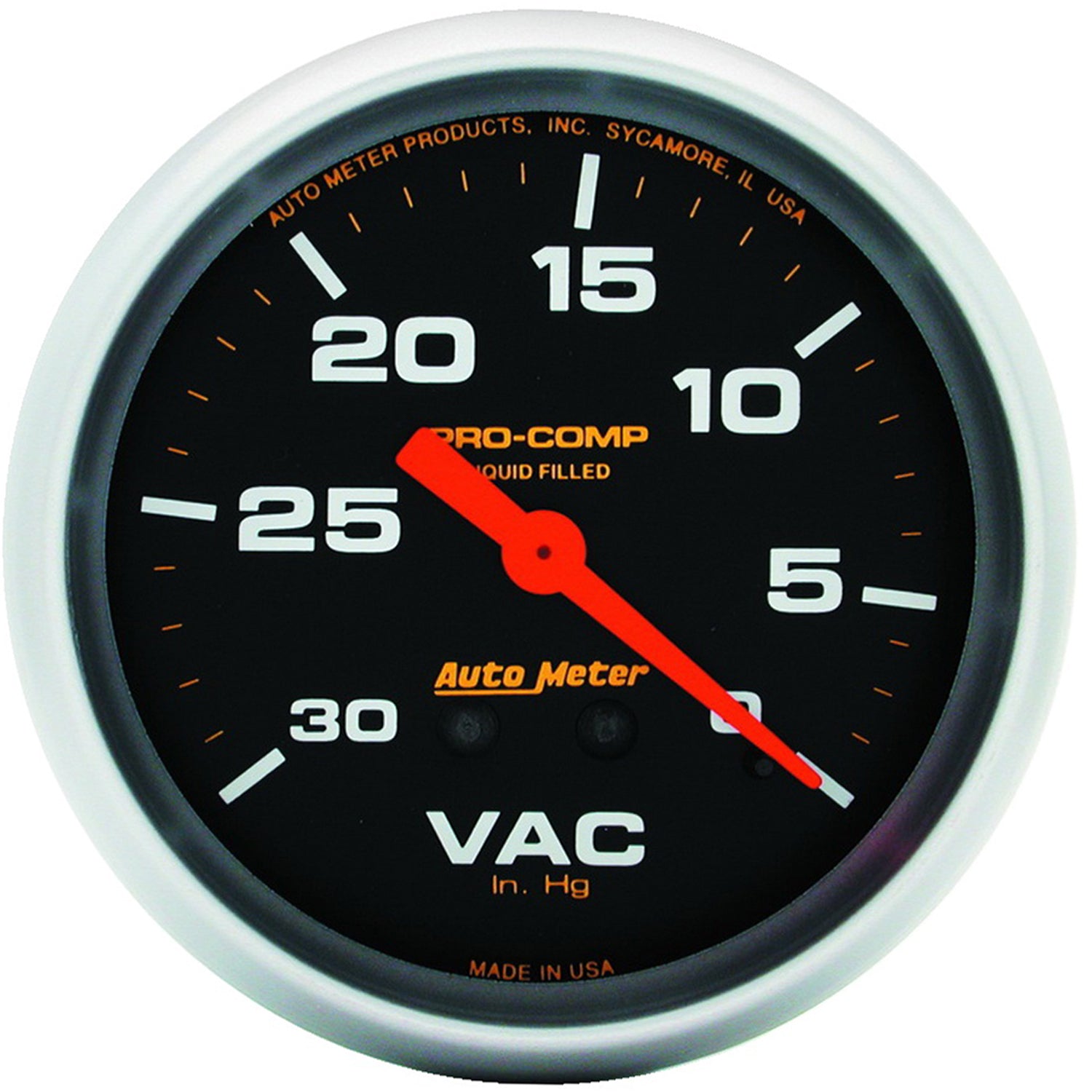 AutoMeter 5484 - GAUGE, VACUUM, 2 5/8", 30INHG, LIQUID FILLED MECH, PRO-COMP 3