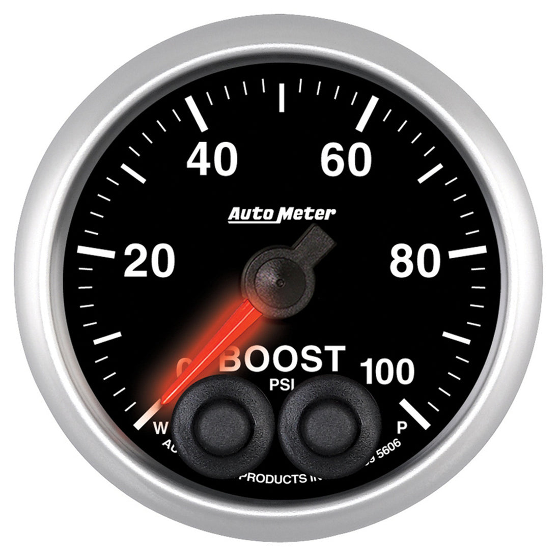 AutoMeter 5606 - GAUGE, BOOST, 2 1/16", 100PSI, DIGITAL STEPPER MOTOR W/PEAK & WARN, ELITE 3