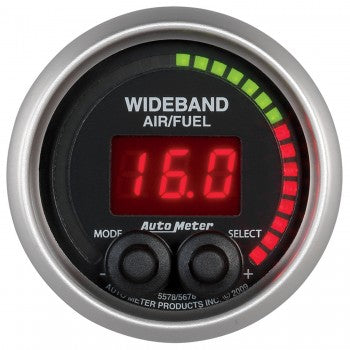 AutoMeter 5678 - GAUGE, AIR/FUEL RATIO-PRO, 2 1/16", 10:1-20:1, DIGITAL W/ PEAK & WARN, ELITE 4
