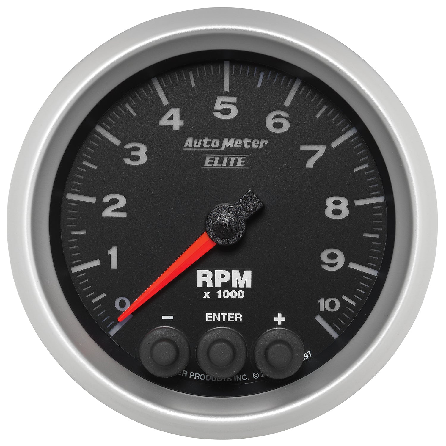 AutoMeter 5697 - GAUGE, TACH, 3 3/8", 10K RPM, IN-DASH W/ SHIFT LIGHT & PEAK MEM, ELITE 5