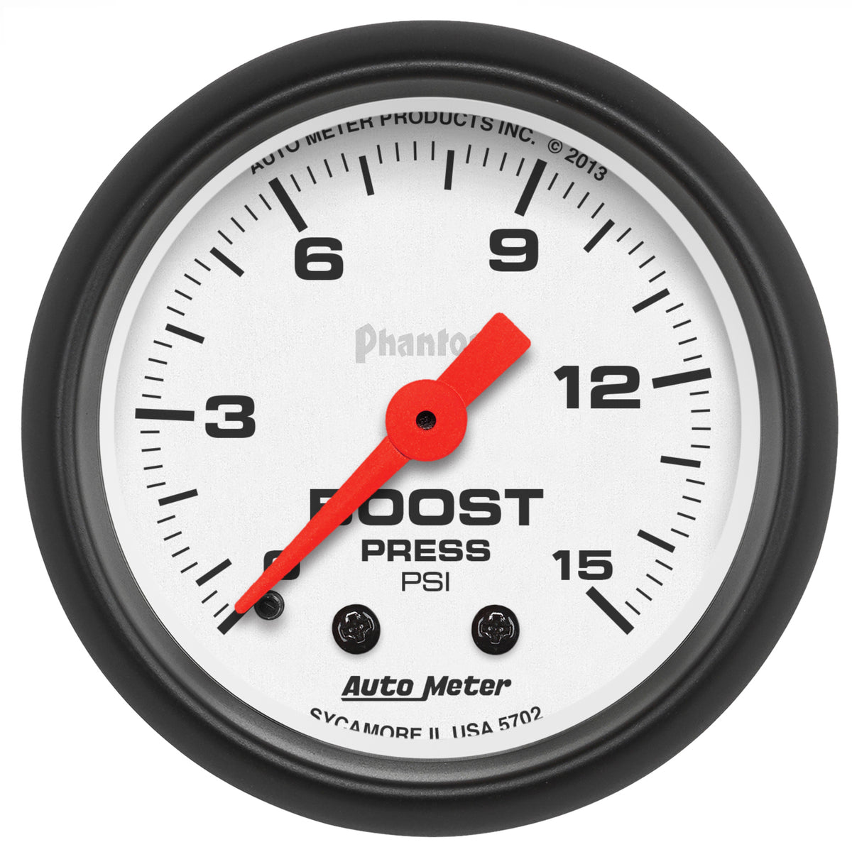 AutoMeter 5702 - GAUGE, BOOST, 2 1/16", 15PSI, MECHANICAL, PHANTOM 3