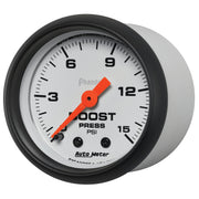 AutoMeter 5702 - GAUGE, BOOST, 2 1/16", 15PSI, MECHANICAL, PHANTOM 4