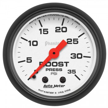 AutoMeter 5704 - GAUGE, BOOST, 2 1/16", 35PSI, MECHANICAL, PHANTOM 4