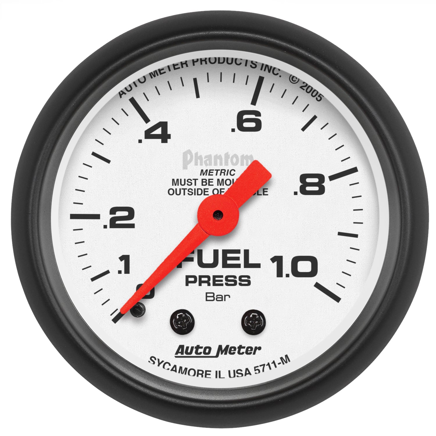 AutoMeter 5711-M - GAUGE, FUEL PRESSURE, 2 1/16", 1.0BAR, MECHANICAL, PHANTOM 3