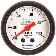 AutoMeter 5711-M - GAUGE, FUEL PRESSURE, 2 1/16", 1.0BAR, MECHANICAL, PHANTOM 4