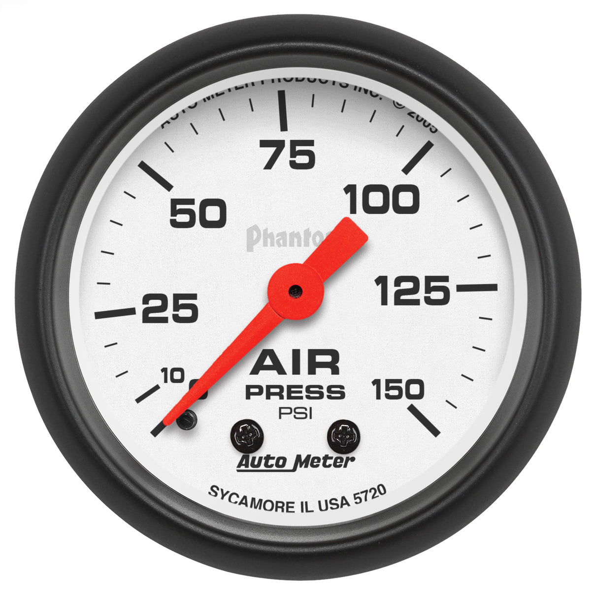 AutoMeter 5720 - GAUGE, AIR PRESS, 2 1/16", 150PSI, MECHANICAL, PHANTOM 3