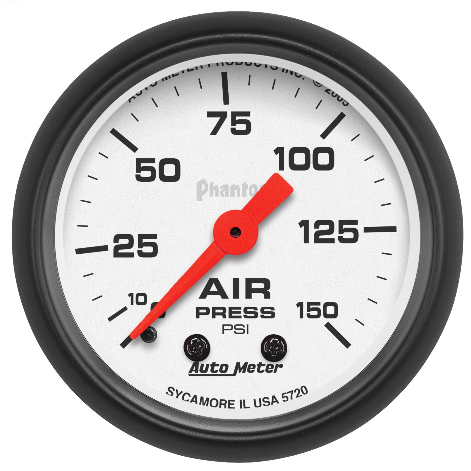 AutoMeter 5720 - GAUGE, AIR PRESS, 2 1/16", 150PSI, MECHANICAL, PHANTOM 3