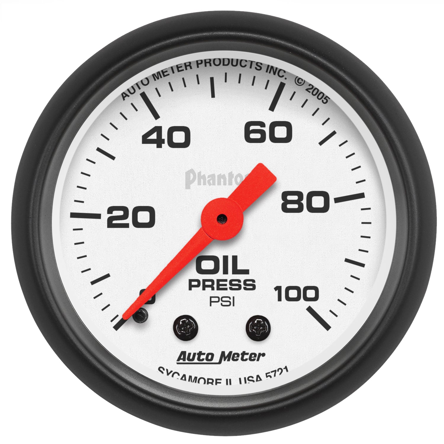 AutoMeter 5721 - GAUGE, OIL PRESSURE, 2 1/16", 100PSI, MECHANICAL, PHANTOM 5