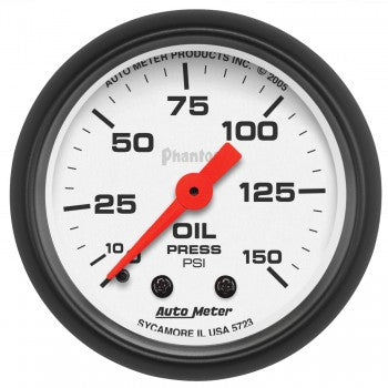 AutoMeter 5723 - GAUGE, OIL PRESSURE, 2 1/16", 150PSI, MECHANICAL, PHANTOM 4