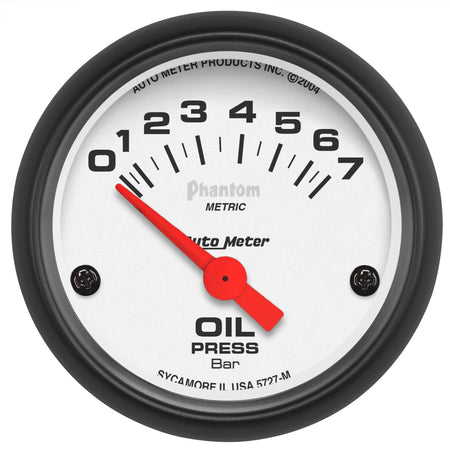AutoMeter 5727-M - GAUGE, OIL PRESSURE, 2 1/16", 7BAR, ELECTRIC, PHANTOM 3