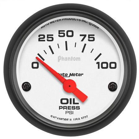 AutoMeter 5727 - GAUGE, OIL PRESSURE, 2 1/16", 100PSI, ELECTRIC, PHANTOM 3
