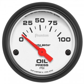 AutoMeter 5727 - GAUGE, OIL PRESSURE, 2 1/16", 100PSI, ELECTRIC, PHANTOM 4