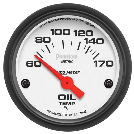 AutoMeter 5748-M - GAUGE, OIL TEMP, 2 1/16", 60-170?F, ELECTRIC, PHANTOM 3
