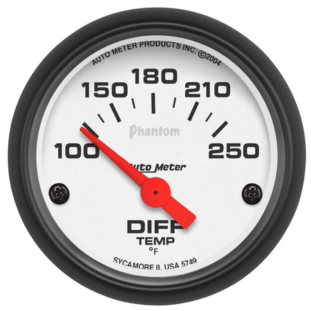 AutoMeter 5749 - GAUGE, DIFFERENTIAL TEMP, 2 1/16", 100-250?F, ELECTRIC, PHANTOM 3