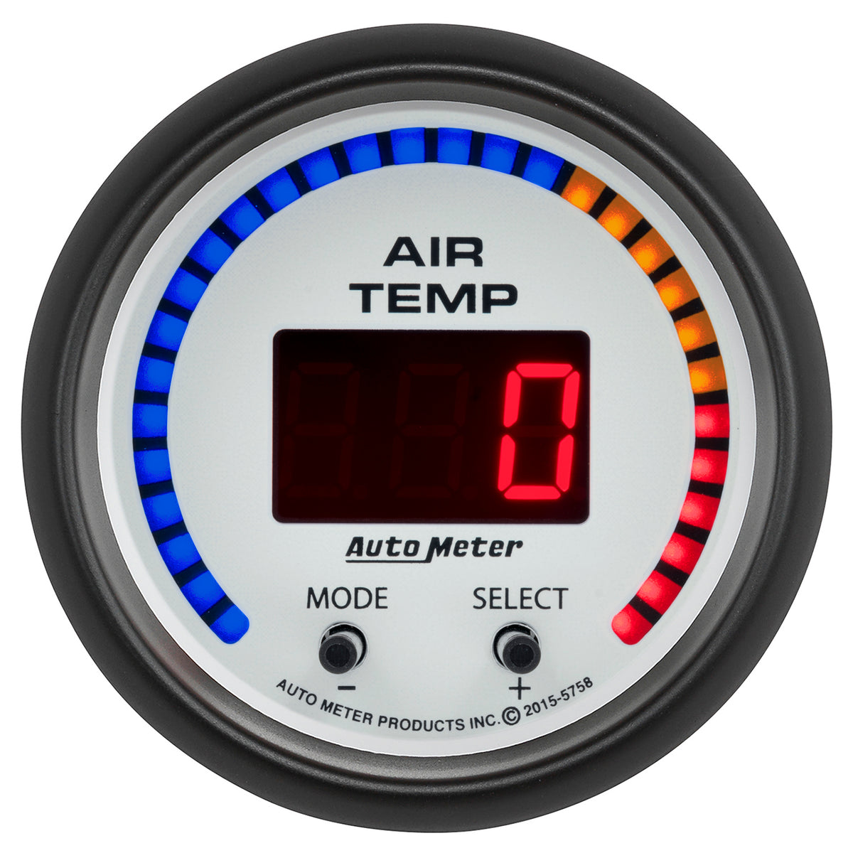 AutoMeter 5758 - GAUGE, AIR TEMP, DUAL, 2 1/16", 0-300?F, DIGITAL, PHANTOM 4