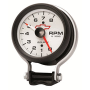 AutoMeter 5780-00406 - GAUGE, TACHOMETER, 3 3/4", 8K RPM, PEDESTAL W/ RED LINE, CHEVY RED BOWTIE, WHITE 4