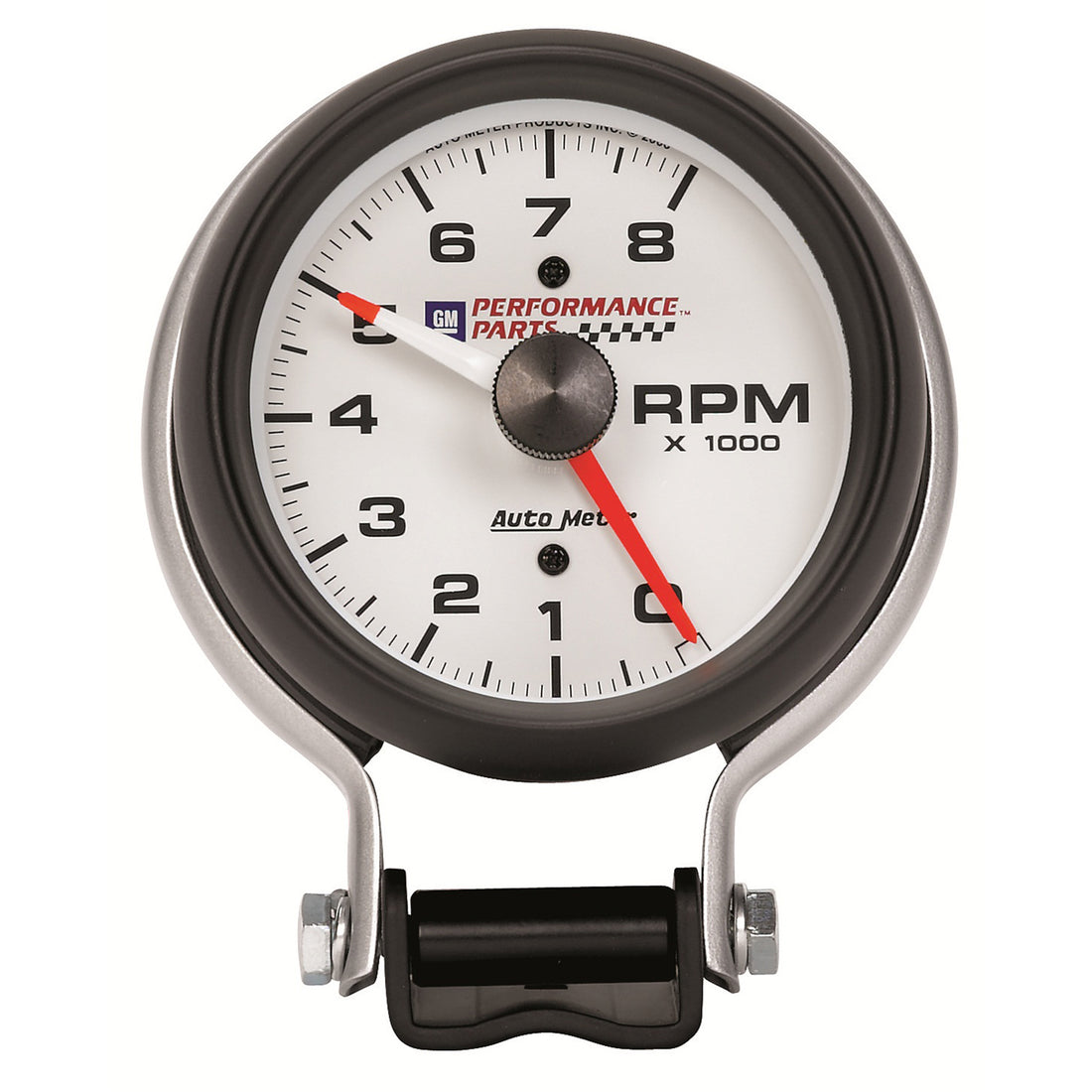 AutoMeter 5780-00406 - GAUGE, TACHOMETER, 3 3/4", 8K RPM, PEDESTAL W/ RED LINE, CHEVY RED BOWTIE, WHITE 6