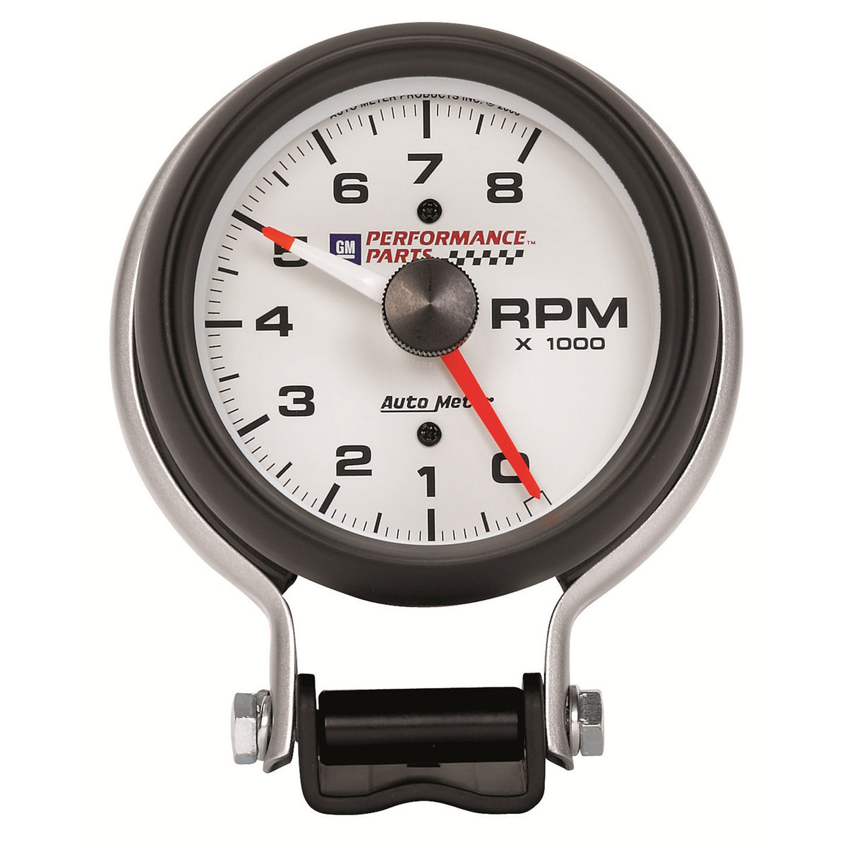 AutoMeter 5780-00406 - GAUGE, TACHOMETER, 3 3/4", 8K RPM, PEDESTAL W/ RED LINE, CHEVY RED BOWTIE, WHITE 6