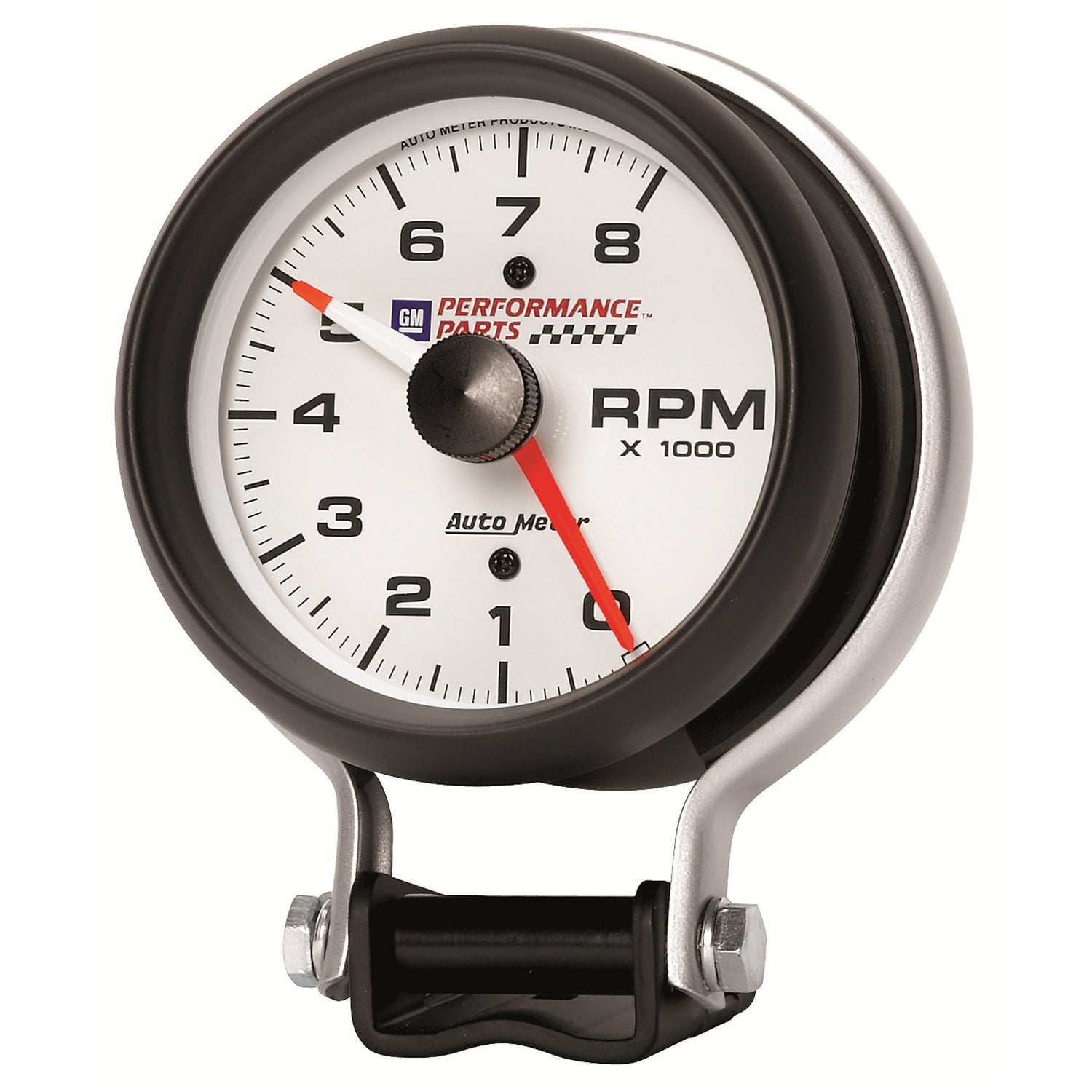 AutoMeter 5780-00406 - GAUGE, TACHOMETER, 3 3/4", 8K RPM, PEDESTAL W/ RED LINE, CHEVY RED BOWTIE, WHITE 7