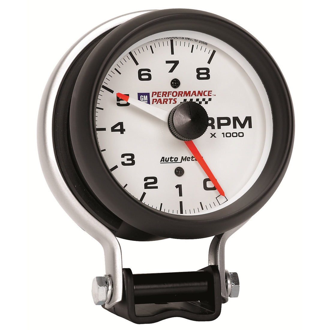 AutoMeter 5780-00406 - GAUGE, TACHOMETER, 3 3/4", 8K RPM, PEDESTAL W/ RED LINE, CHEVY RED BOWTIE, WHITE 8
